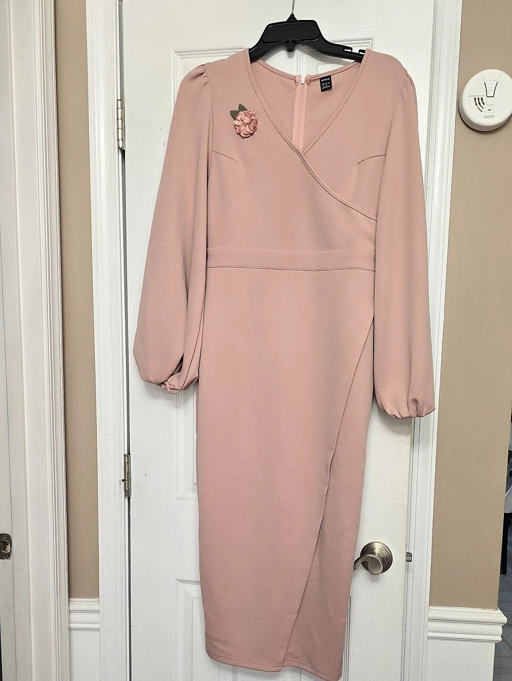 SHEIN Pink Long Sleeve Maxi Dress